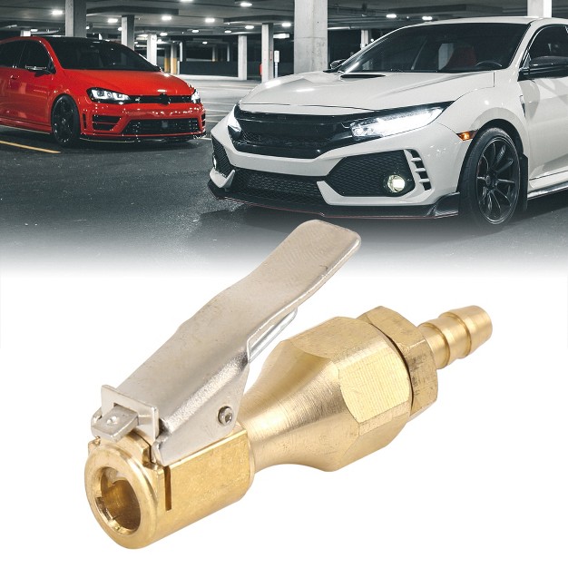 Unique Bargains Car Tire Chuck Clip Air Inflator Compressor Pump Adapter Accessories Gold Tone