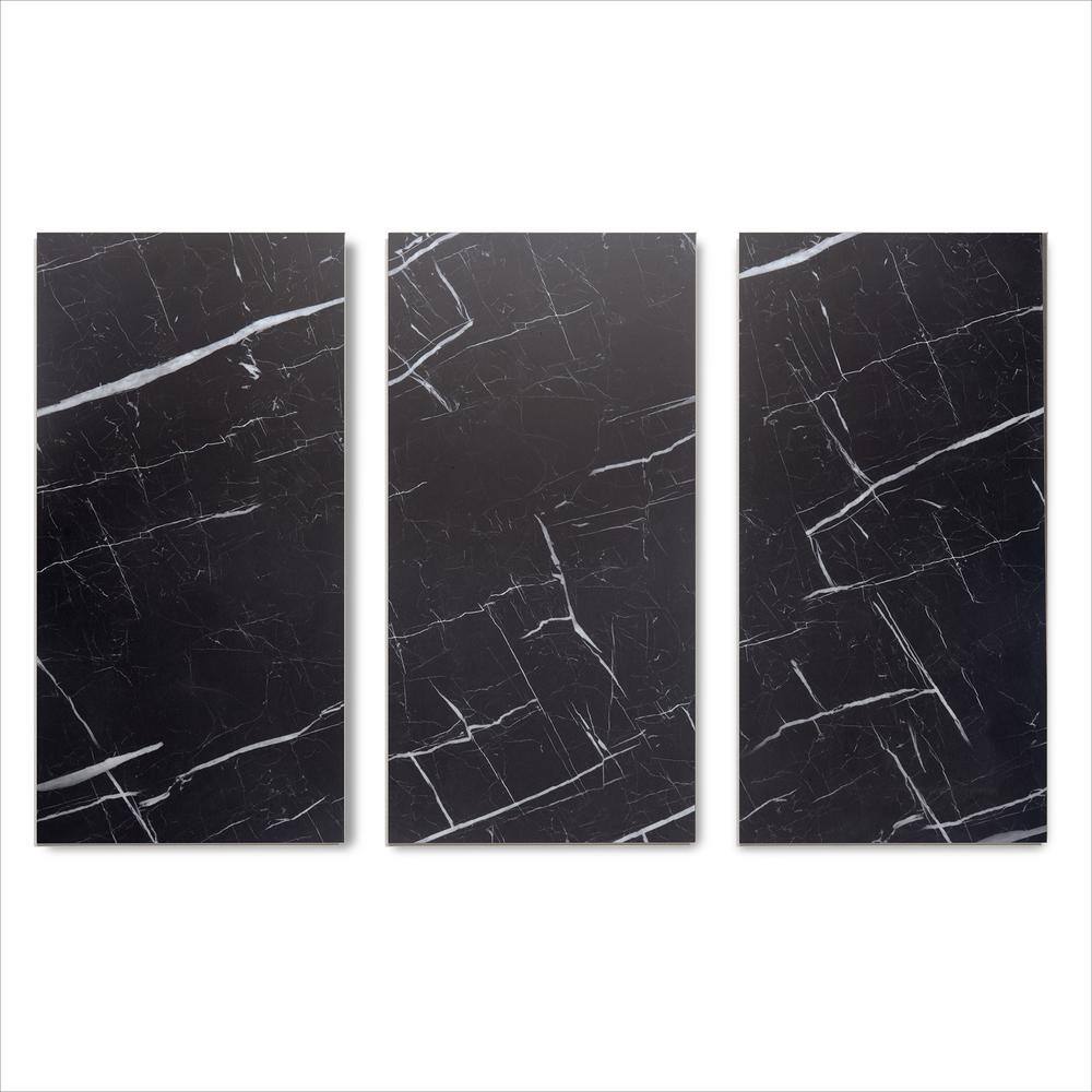 Lucida Surfaces TerraCore Nero Marquina 22 MIL x 12 in. W x 24 in. L Click Lock Waterproof Vinyl Tile Flooring (864 sqftpallet) TC-606PLT