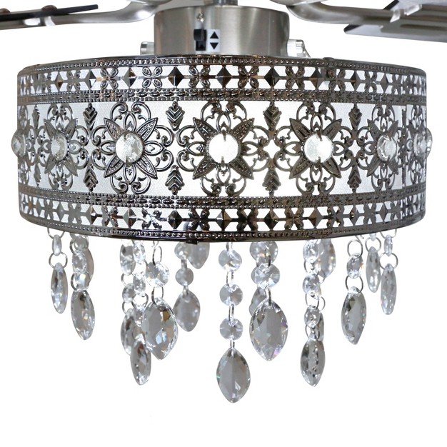 Led 5 blade Roxsie Crystal Chandelier Lighted Ceiling Fan River Of Goods