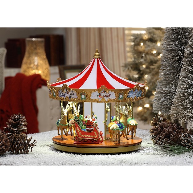 Mr Christmas Animated Led Very Merry Christmas Carousel Musical Decoration