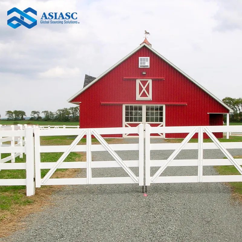 Wholesale Various Sizes Easy To Assemble White Hot Sale Cheap Plastic Ranch Pastoral Farm Pvc Fence Horse 4 Rail Fence