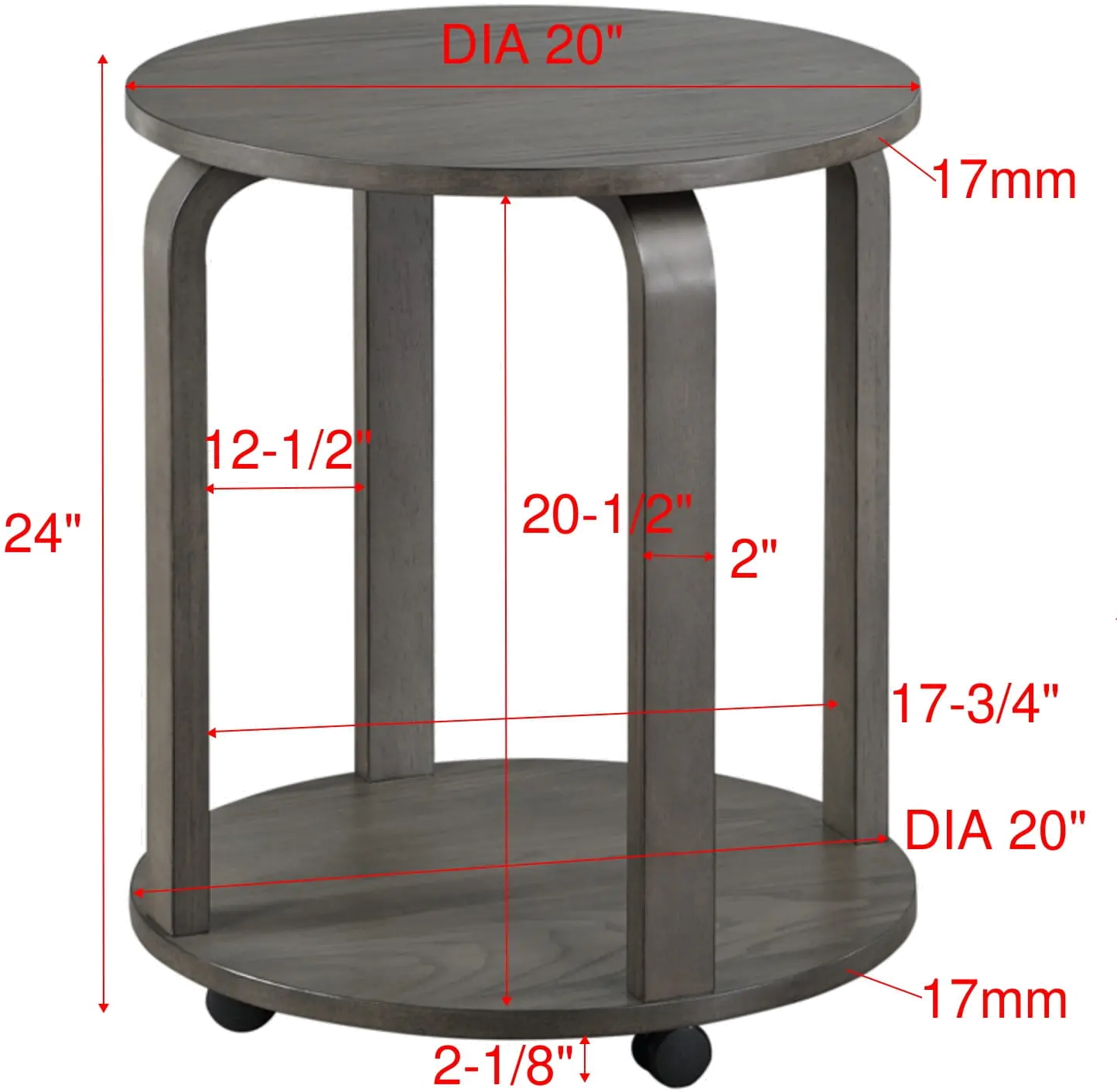 Drew Ashwood Gray Chairside Table