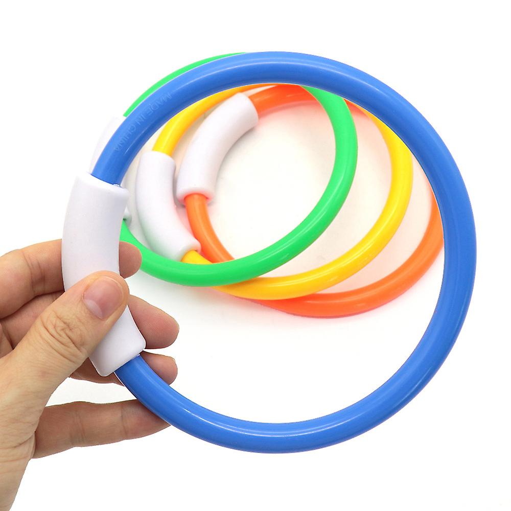 4pcs Diving Rings 5.3 Inch Underwater Swimming Pool Toy Rings For Kids Children