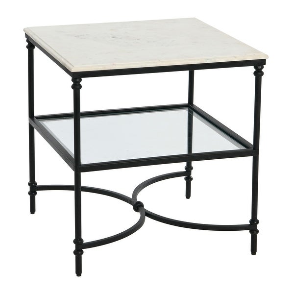 Libertine Genuine Marble and Glass End Table