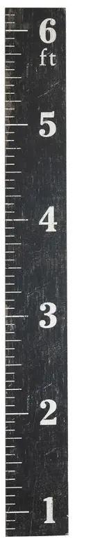 Black MDF Ruler Growth Chart Wall Decor