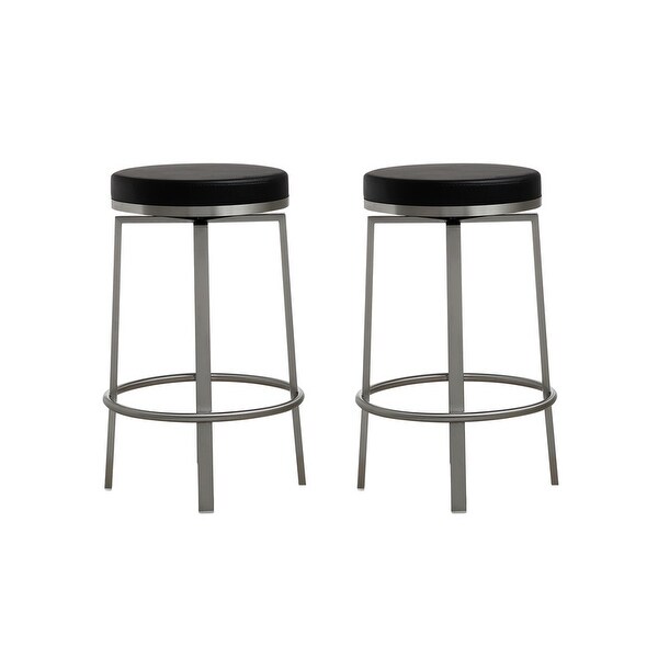 Pratt Black Steel Counter Stool - Set of 2