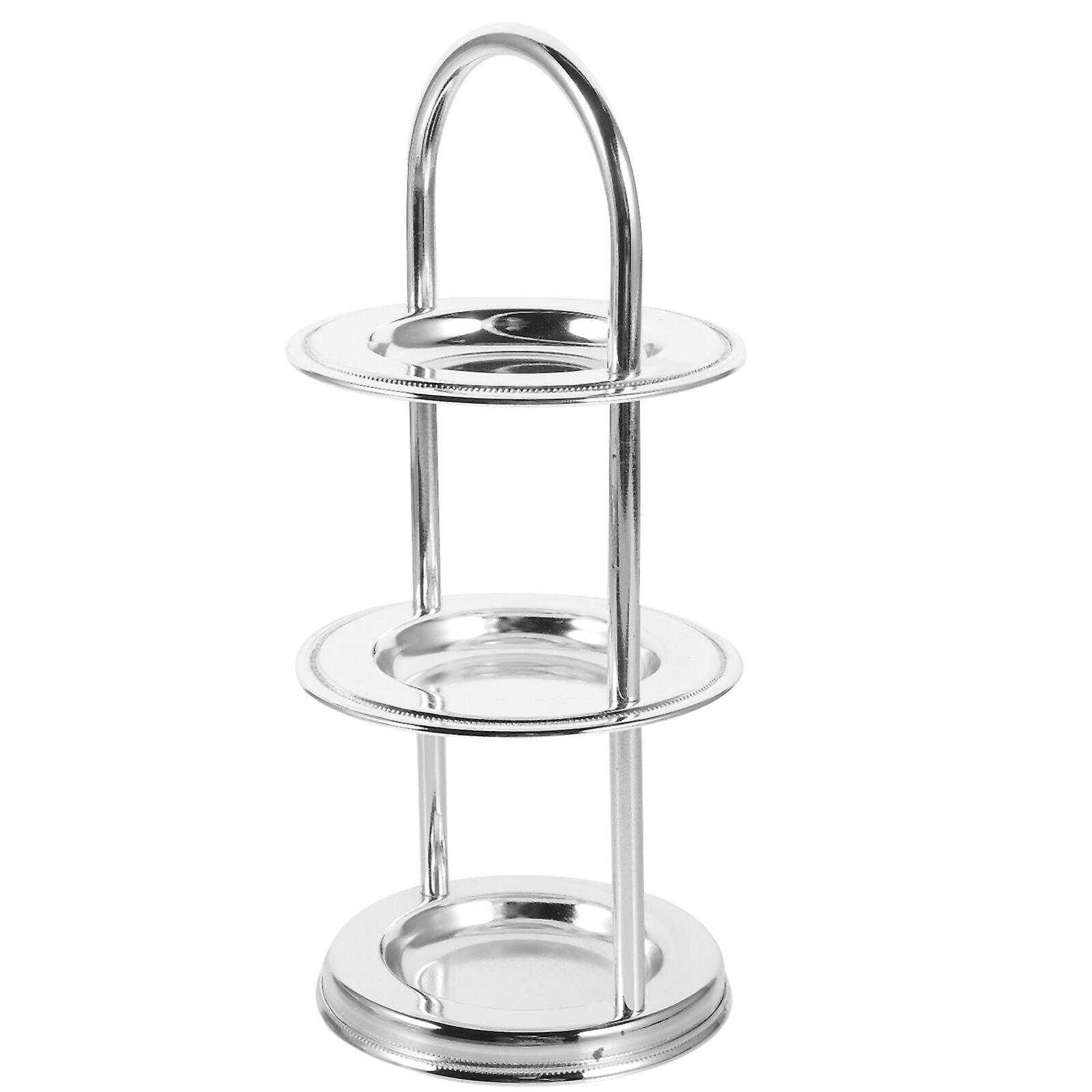 Three-layer Chocolate Display Stand Mini Dessert Placement Rack Party Serving Platter For Afternoon Tea Birthday Anniversary Wedding (silver)