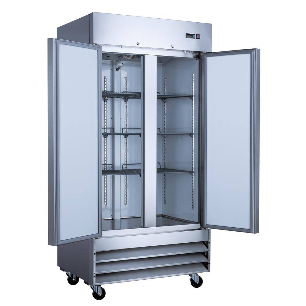 Norpole 27.6 cu. ft. Commercial Auto Defrost Double Door Upright Freezer in Stainless Steel NE35F