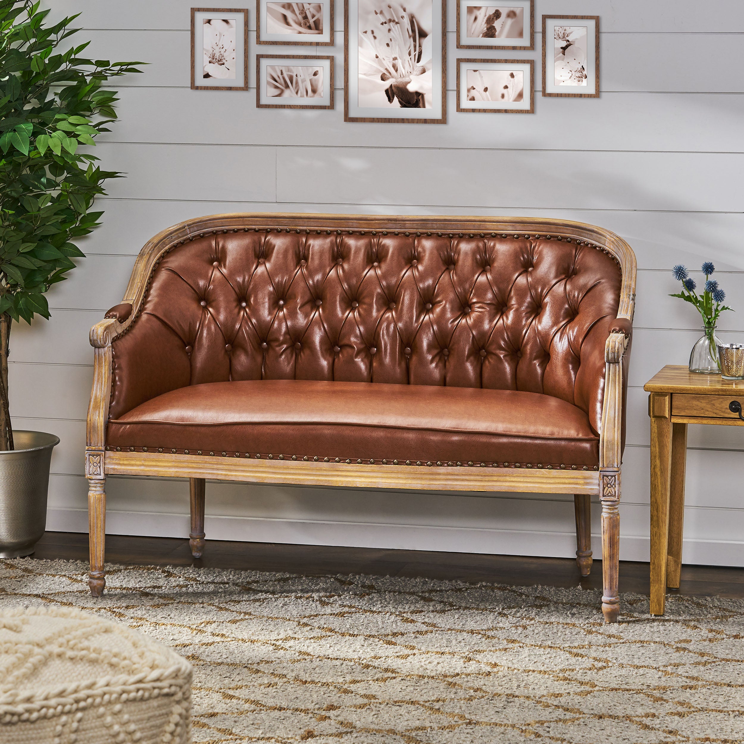 Megan Traditional Tufted Upholstered Loveseat