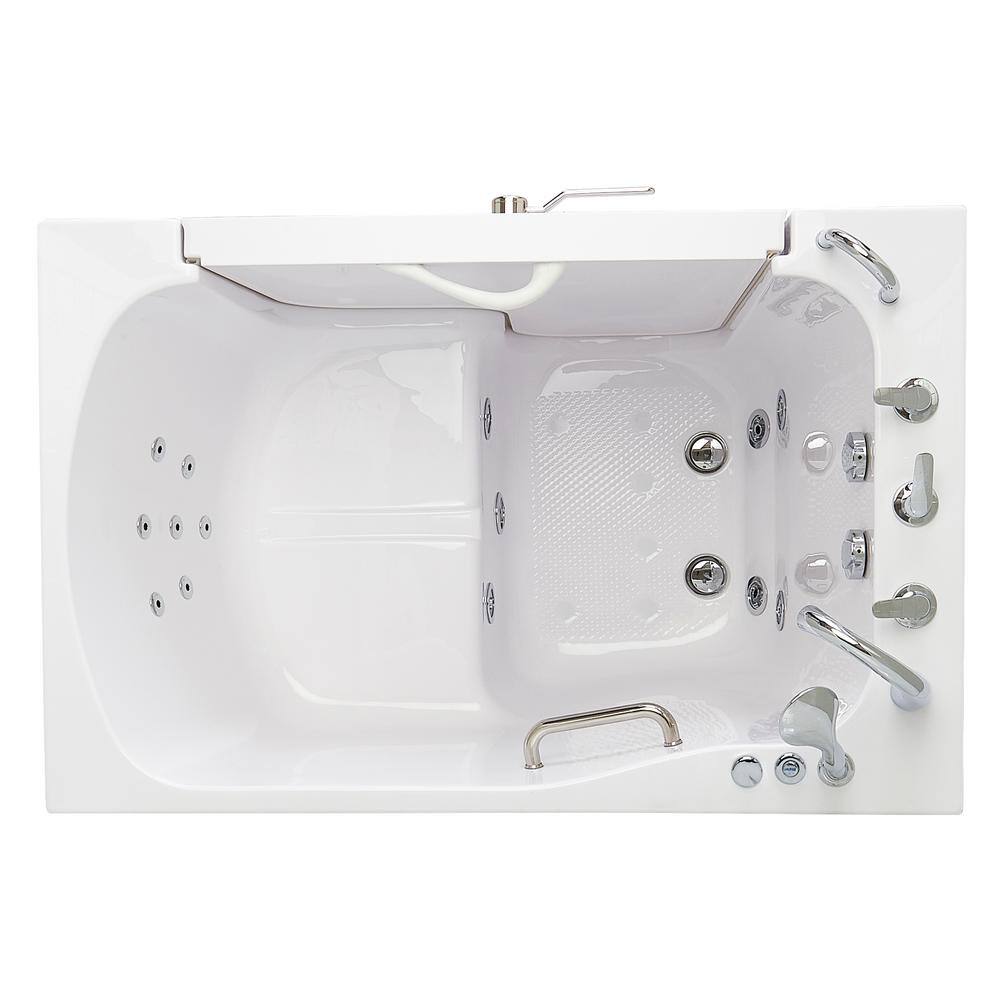 Ella TransferXXXL 55 in. x 36 in. Acrylic Walk-In Whirlpool Bathtub in White 5 Piece Fast Fill Faucet LHS 2 in. Dual Drain OLA3655H5PL