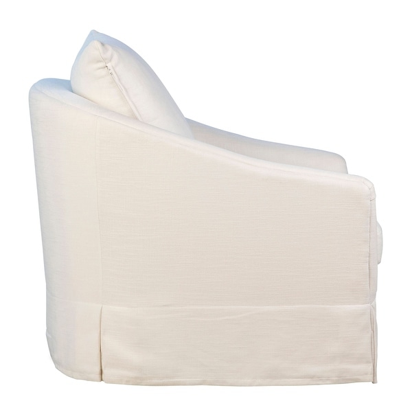 Leo Upholstered Performance Linen Slip Cover Occasional Chair in Oatmeal