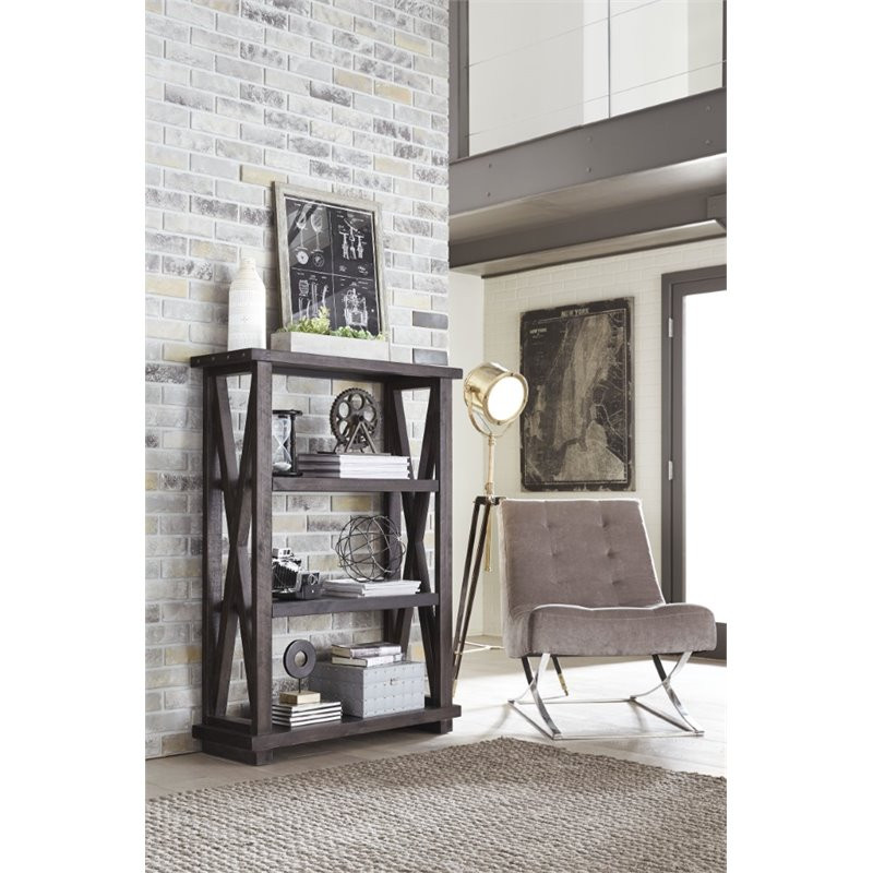 Modus Yosemite 4 Shelf Solid Wood Bookshelf in Cafe   Transitional   Bookcases   by Homesquare  Houzz