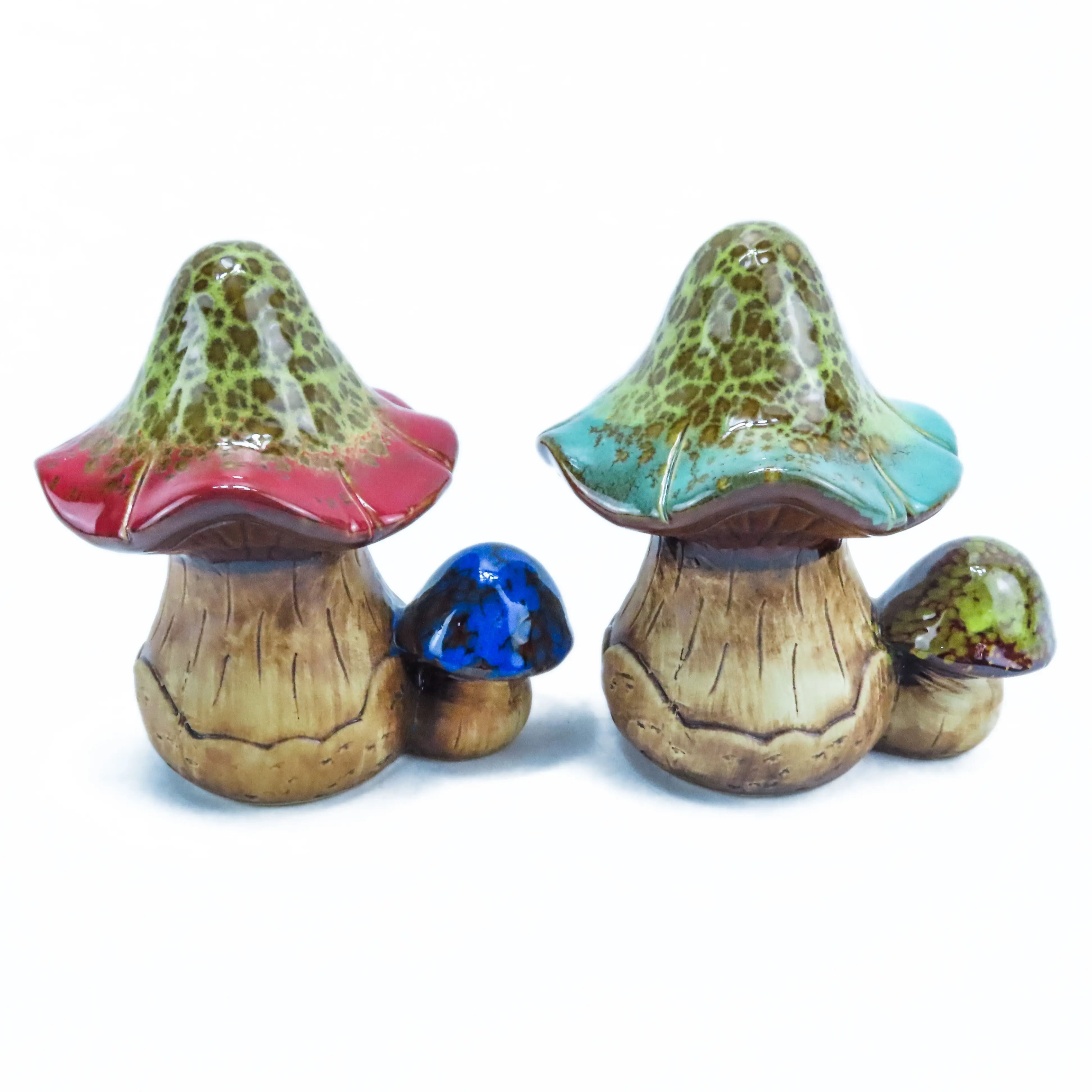 Latest Design Creative Crafts Ornaments Ceramic Home Mushroom Sculpture Figurine Decoration Lawn Ceramic Ornament Mushroom