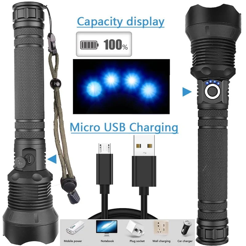 🔥 BIG SALE - 47% OFF🔥🔥 - LED Rechargeable Tactical Laser Flashlight 90000 High Lumens