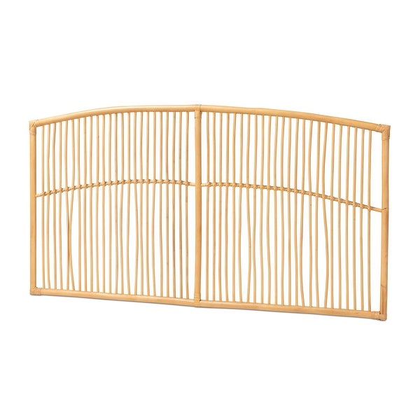 Malvina Modern Bohemian Natural Rattan Wall-mountable Headboard-Queen - - 35732474