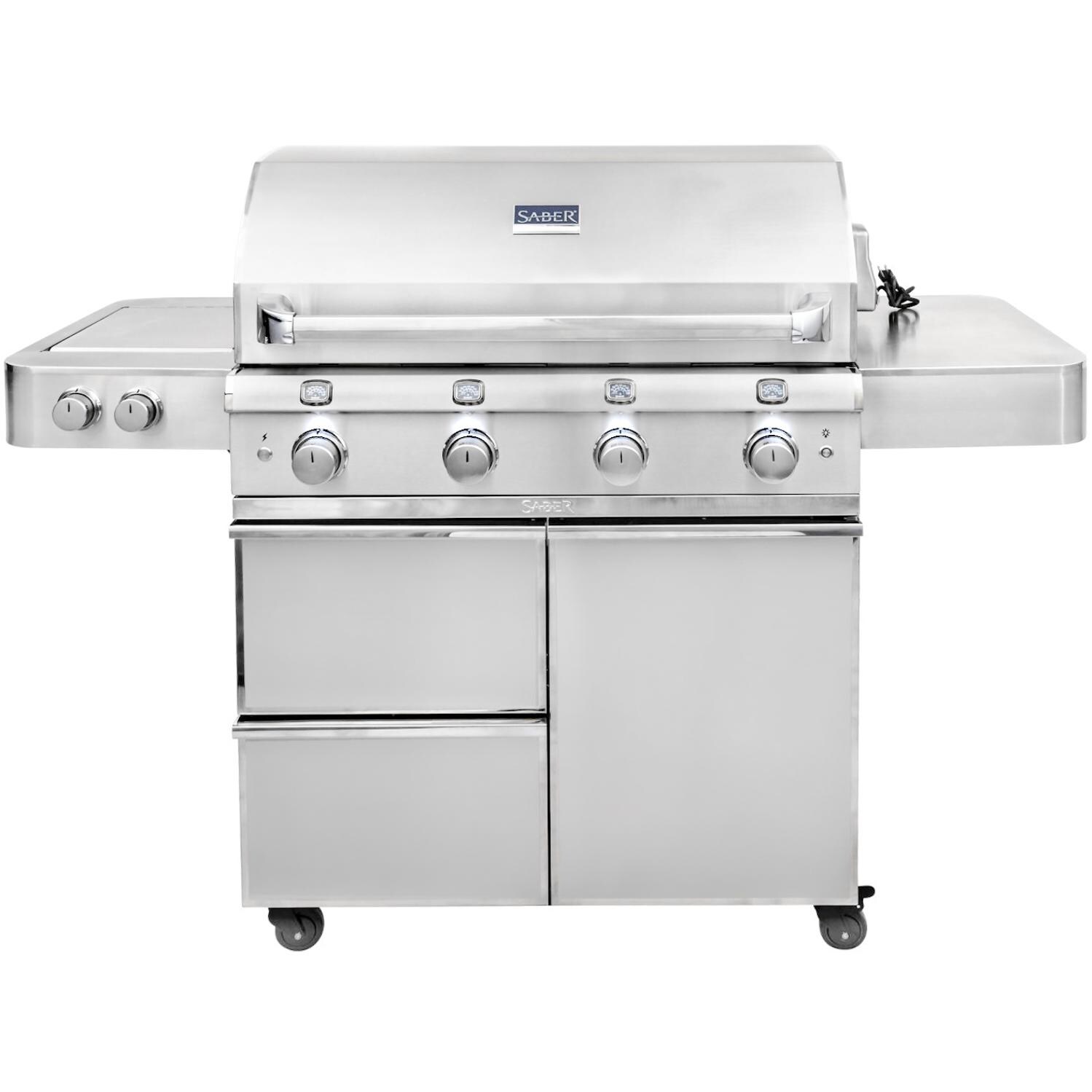 Saber Elite 1670 40-Inch 4-Burner Infrared Propane Gas Grill With Side Burner