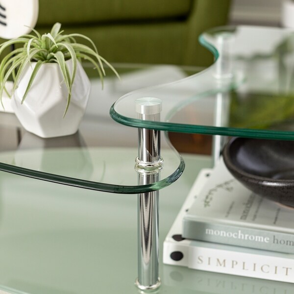 Middlebrook Wallace Oval Coffee Table with Frosted Glass