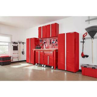 Husky 8-Piece Ready-to-Assemble Steel Garage Storage System in Red (145 in. W x 98 in. H x 24 in. D) G14510SR-US