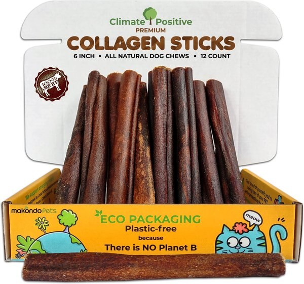 Makondo Pets Collagen Sticks Dog Treats， 12 count