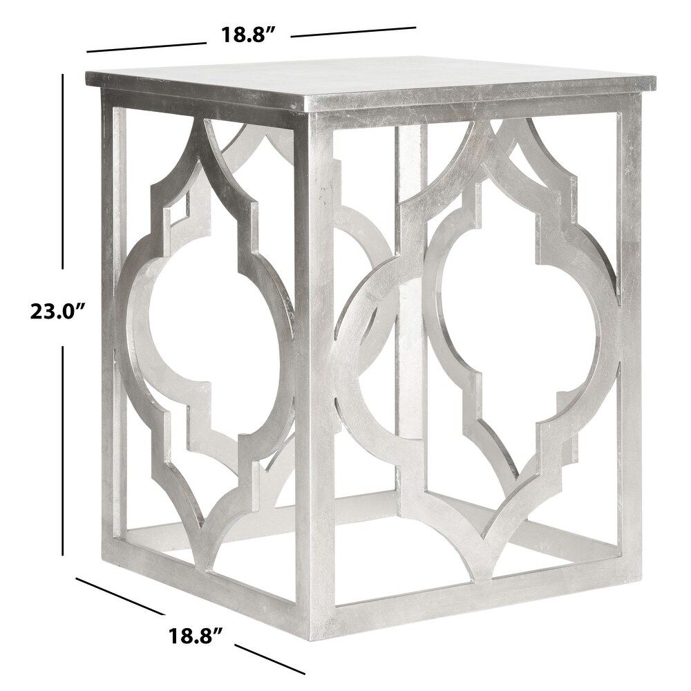 SAFAVIEH Milo Trellis Silver Leaf End Table.   19\