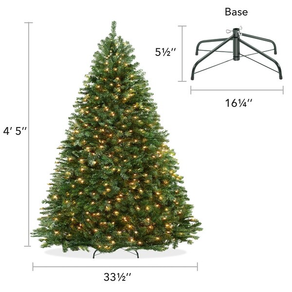 PreLit Realistic Green Spruce Artificial Christmas Tree，Stand