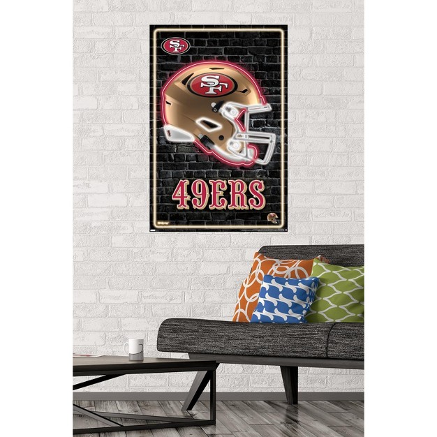 Trends International Nfl San Francisco 49ers Neon Helmet 23 Unframed Wall Poster Prints