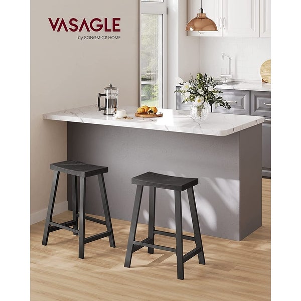 VASAGLE Bar Stools， Set of 2 Bar Chairs， Kitchen Breakfast Bar Stools