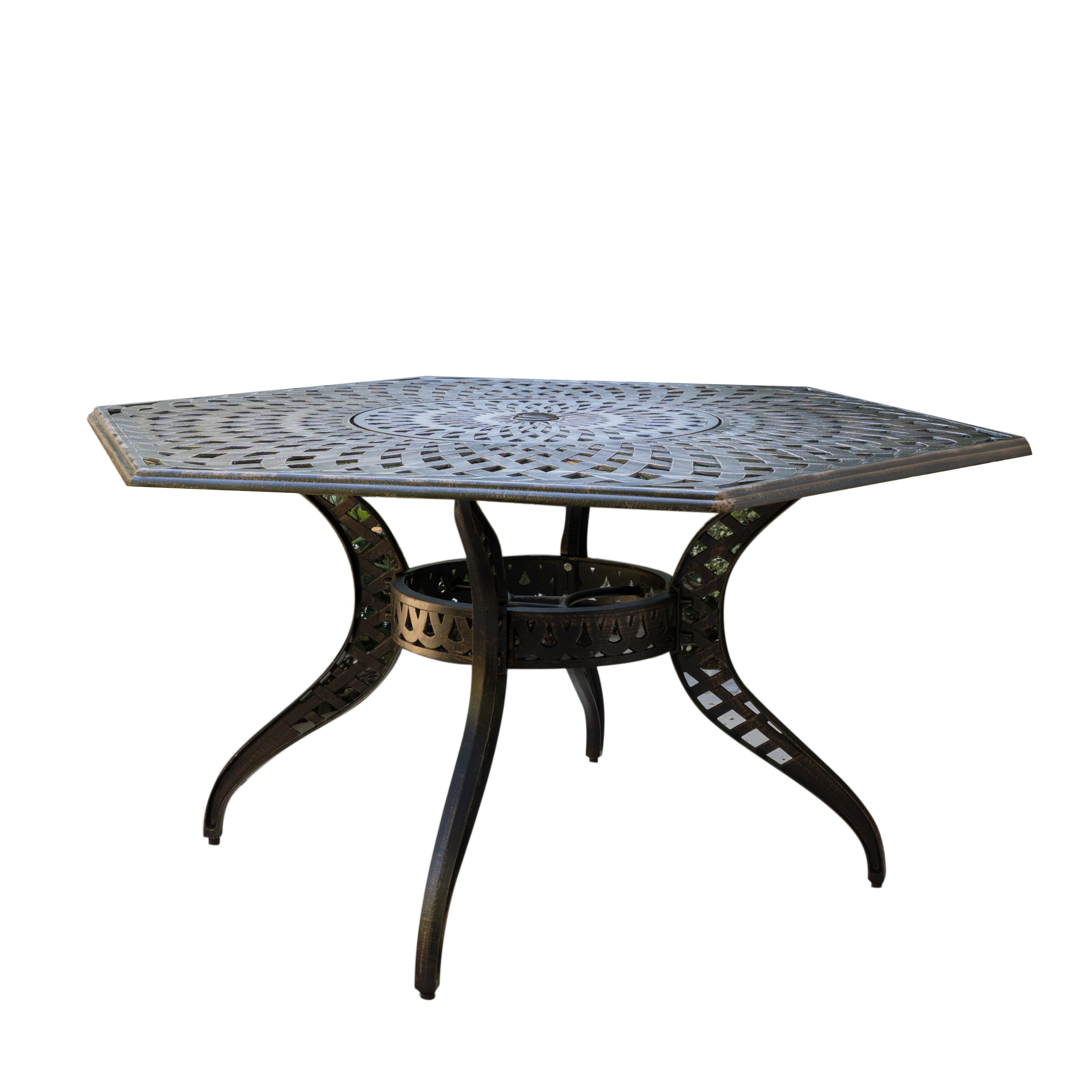 Hammond Outdoor Black Sand Cast Aluminum Hexagon Table