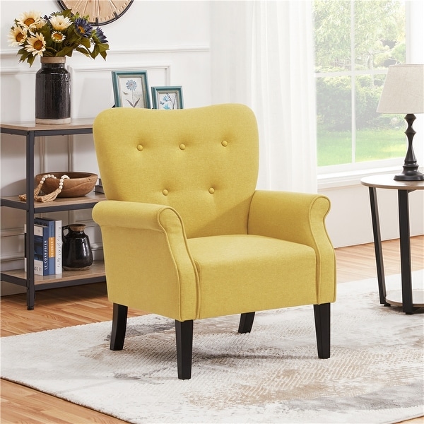 Yaheetech Modern Polyester Fabrics Upholstered Accent Chair Single Sofa for Living Room