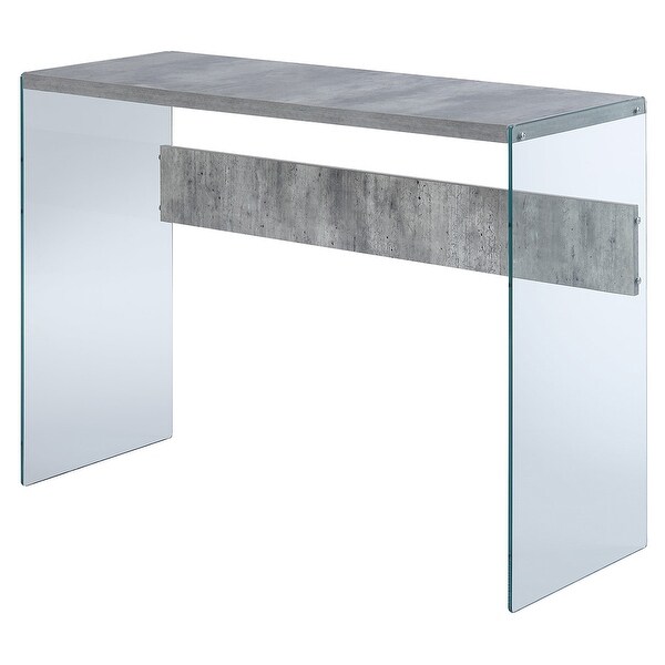 Porch and Den Urqhuart Mixed Material Glass Console Table