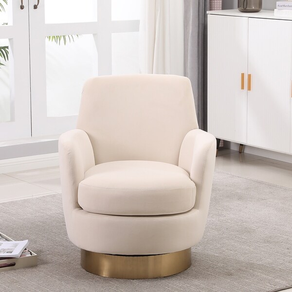 Velvet Swivel Barrel Chair，Swivel Accent Chairs Armchair for Living Room