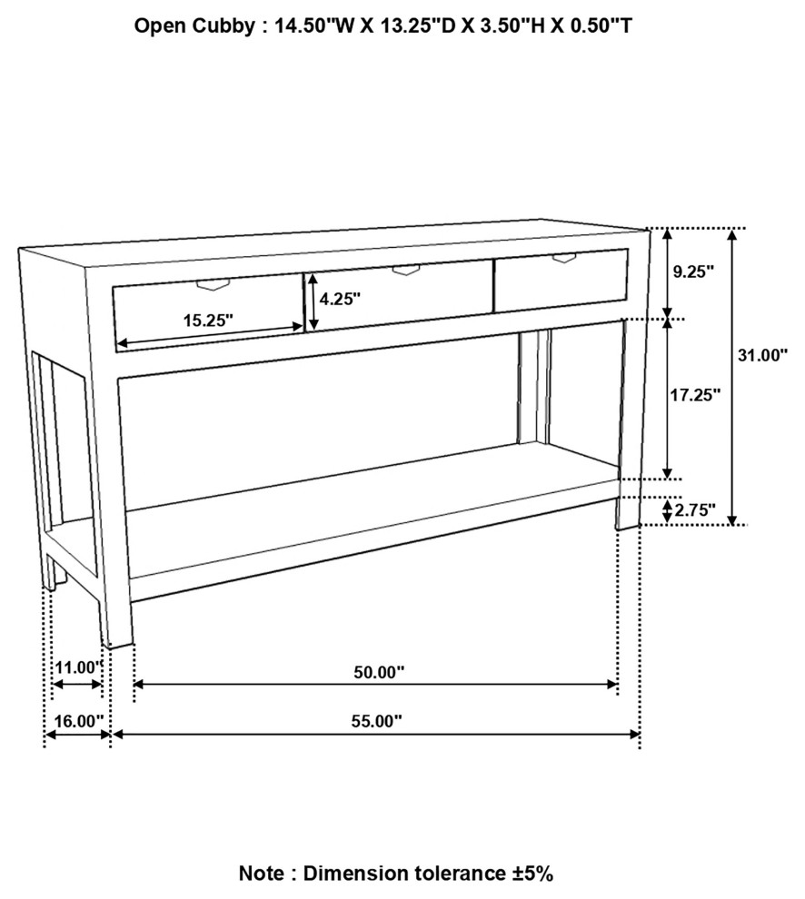 Esther 3 drawer Storage Console Table Natural Sheesham   Modern   Console Tables   by Modon  Houzz