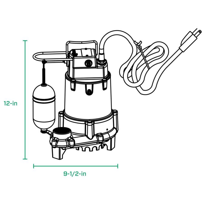 SUB SUMP PUMP 1/2HP CI