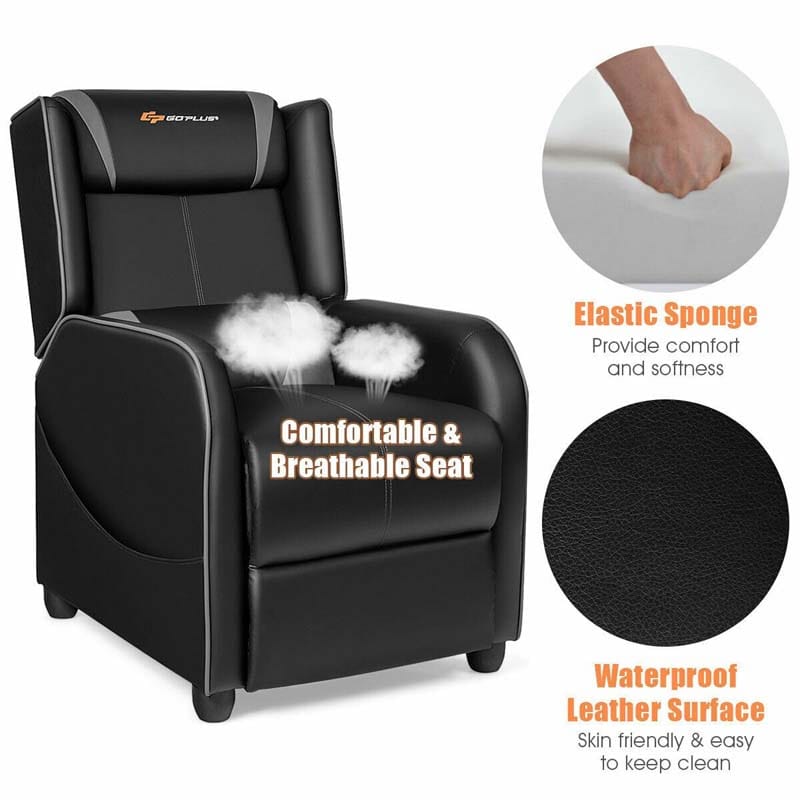 Massage Gaming Recliner Chair, Racing Style PU Leather Gaming Sofa, Living Room Sofa, Lounge Sofa, Home Theater Seat