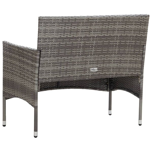 4 Piece Garden Lounge Set with Cushions Poly Rattan Gray - Overstock - 35106908