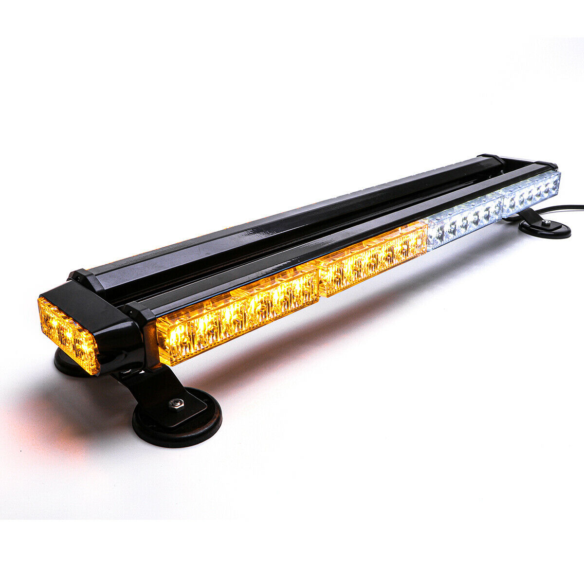 LE-JX 54LED Amber/White Emergency Traffic Advisor Double Side Flashing Warning Strobe Light Bar