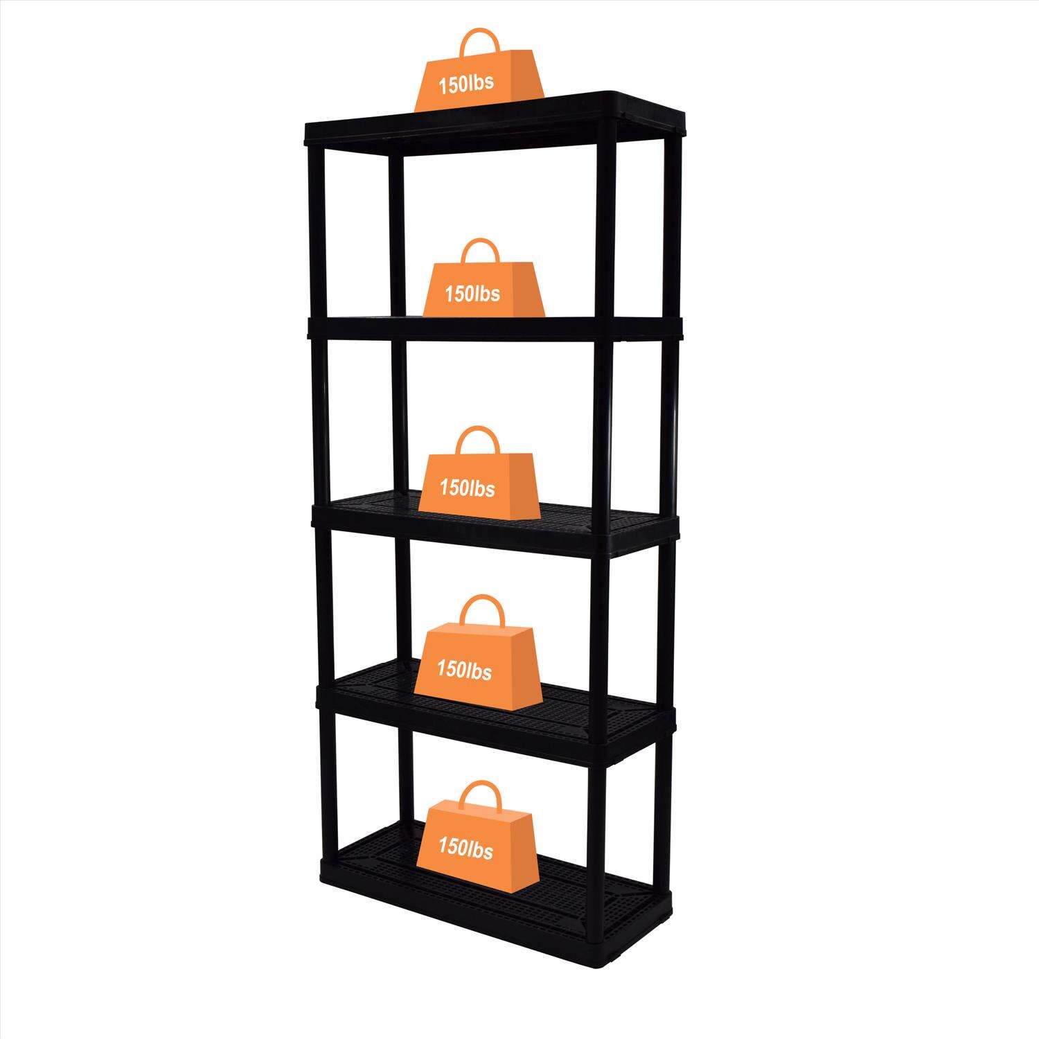 Maxit 72 in. H X 32 in. W X 14 in. D Resin Shelving Unit