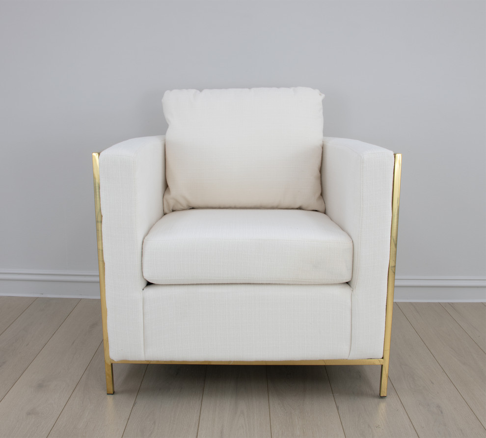 Sienna Gold and White Chair   Contemporary   Armchairs And Accent Chairs   by Lillian Home  Houzz