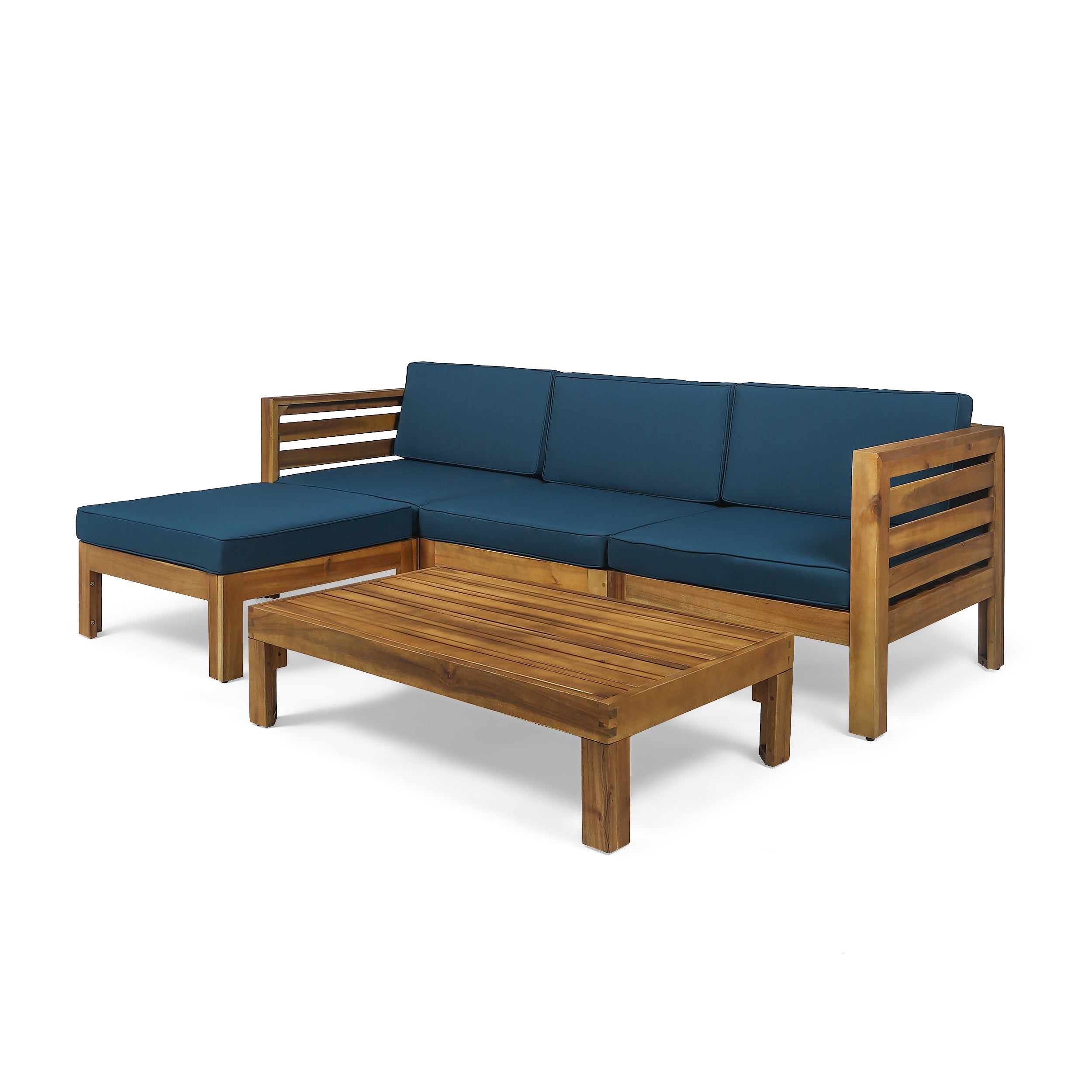 Canal Outdoor 5 Piece Acacia Wood Sofa Set