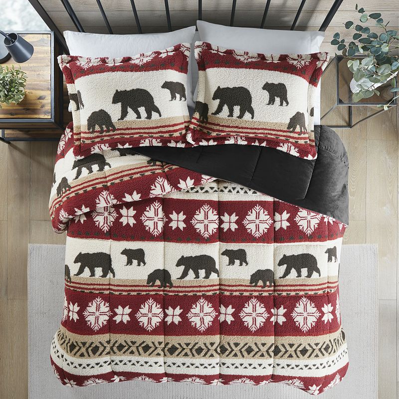 Woolrich Tunbridge Print Sherpa Comforter Set with Shams