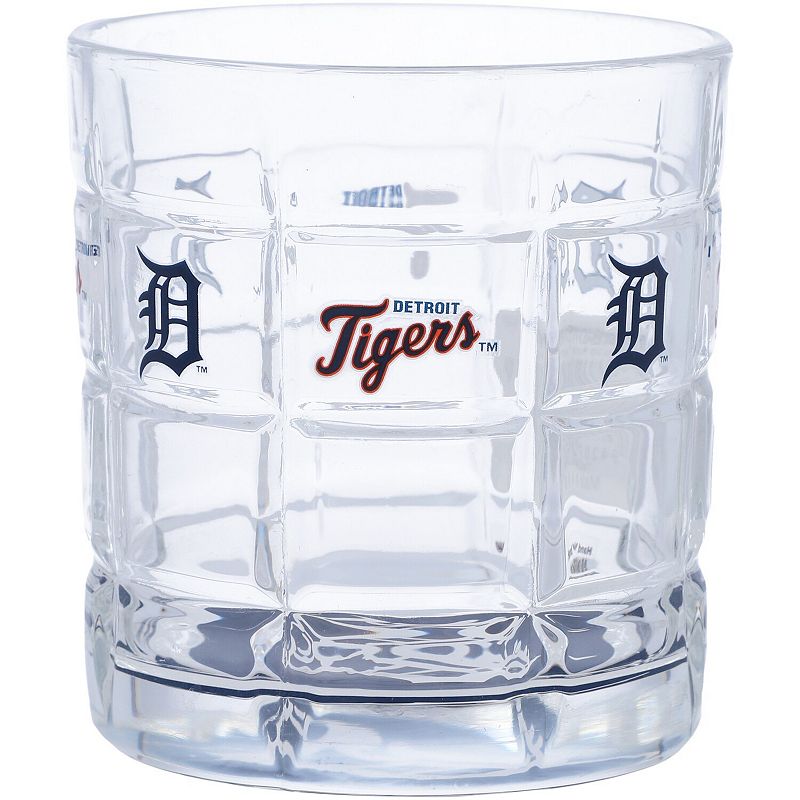 Detroit Tigers 10oz. Team Bottoms Up Squared Rocks Glass