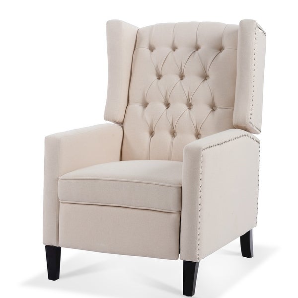 Manual Wing Upholstered Accent Chair Armchair with Tufted Back - 27