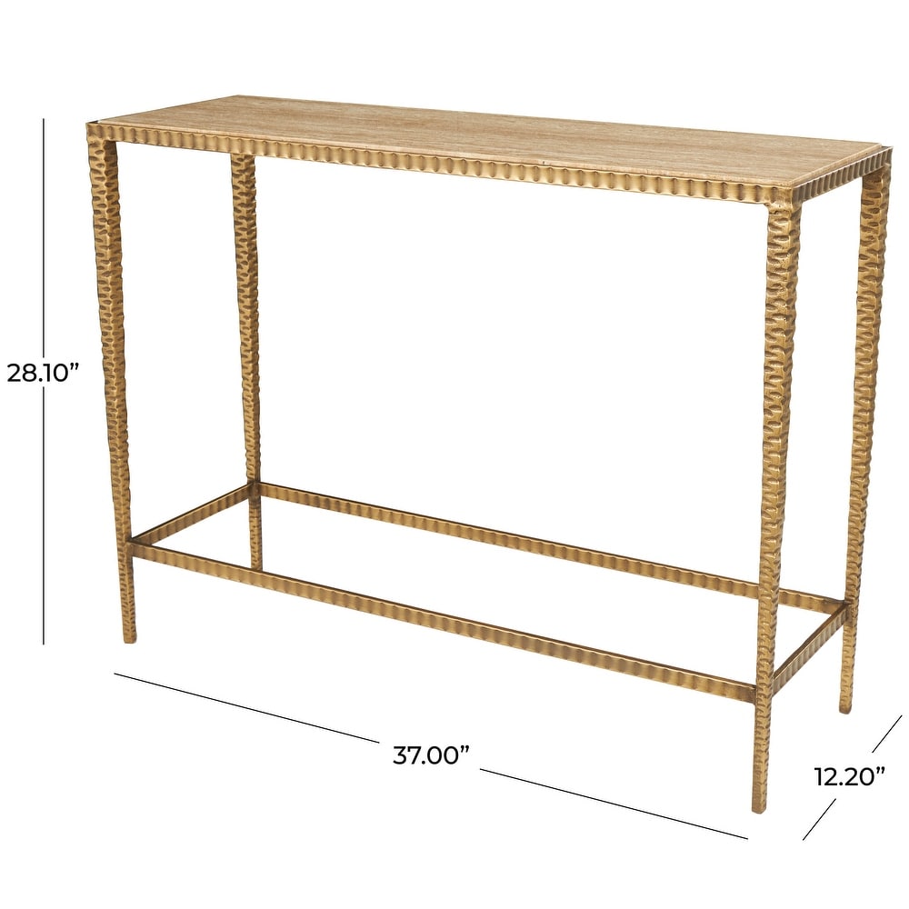 Gold Marble Console Table with Gold Metal Legs  37\