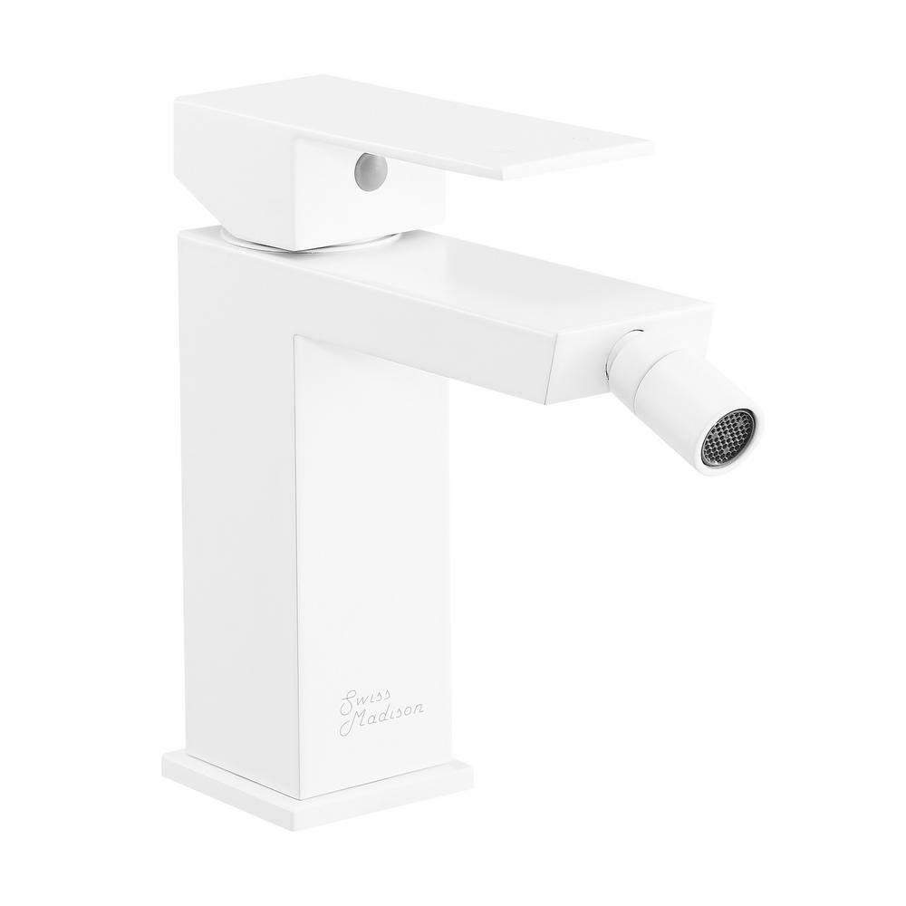 Swiss Madison Concorde Single-Handle Bidet Faucet in Matte White SM-DF80MW