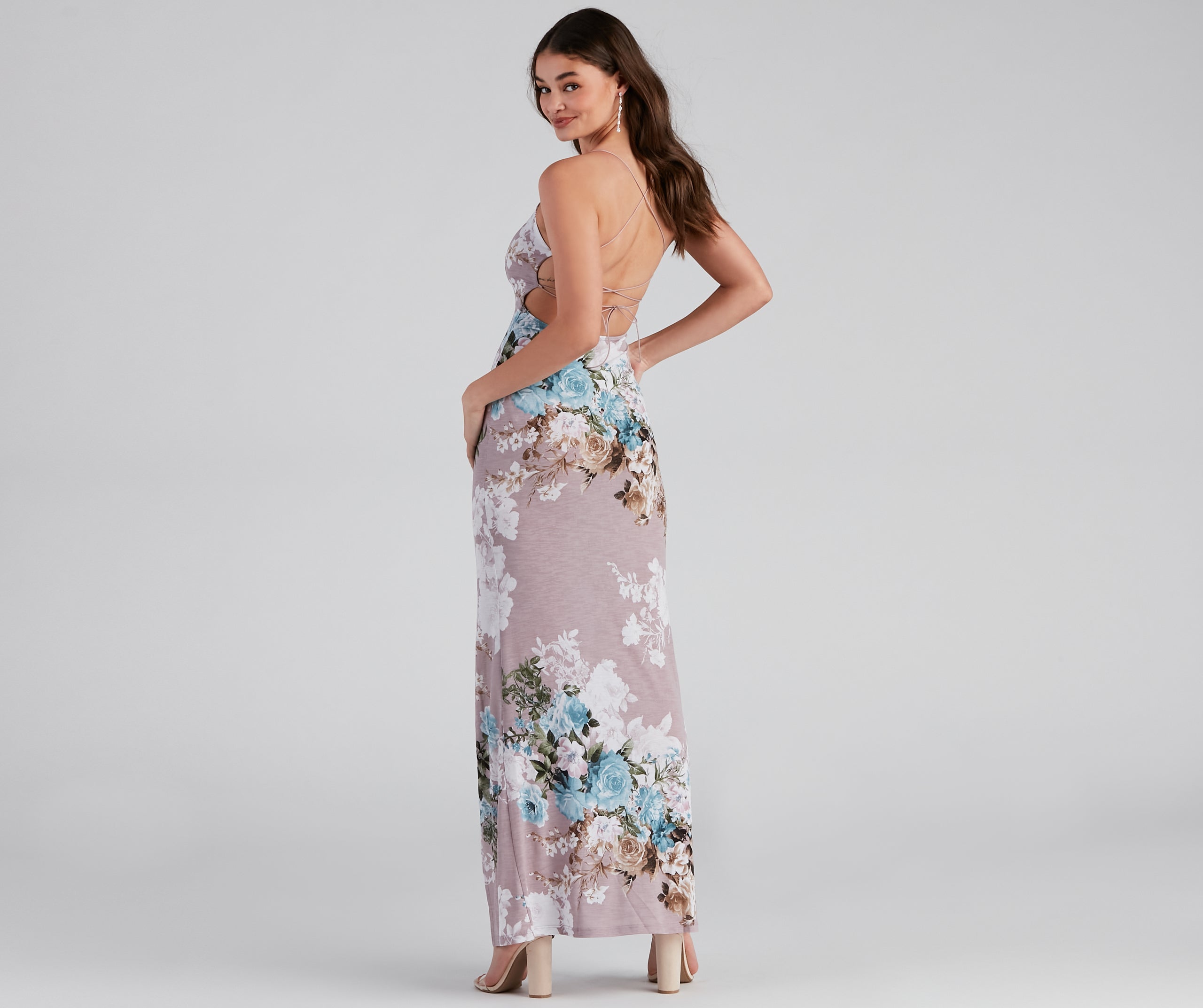 Blooming Floral Knit Maxi Dress