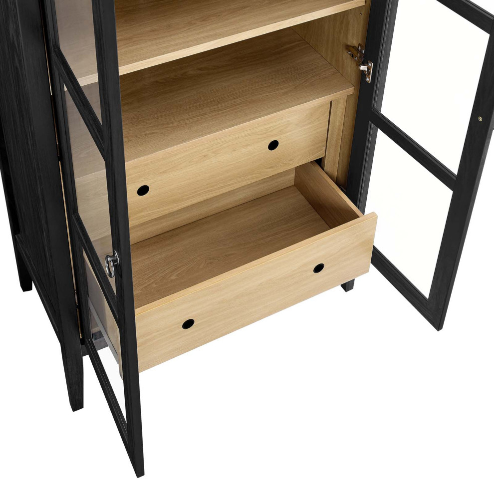 Nolan Tall Storage Display Cabinet   Black Oak   Modern   Accent Chests And Cabinets   by First of a Kind USA Inc  Houzz