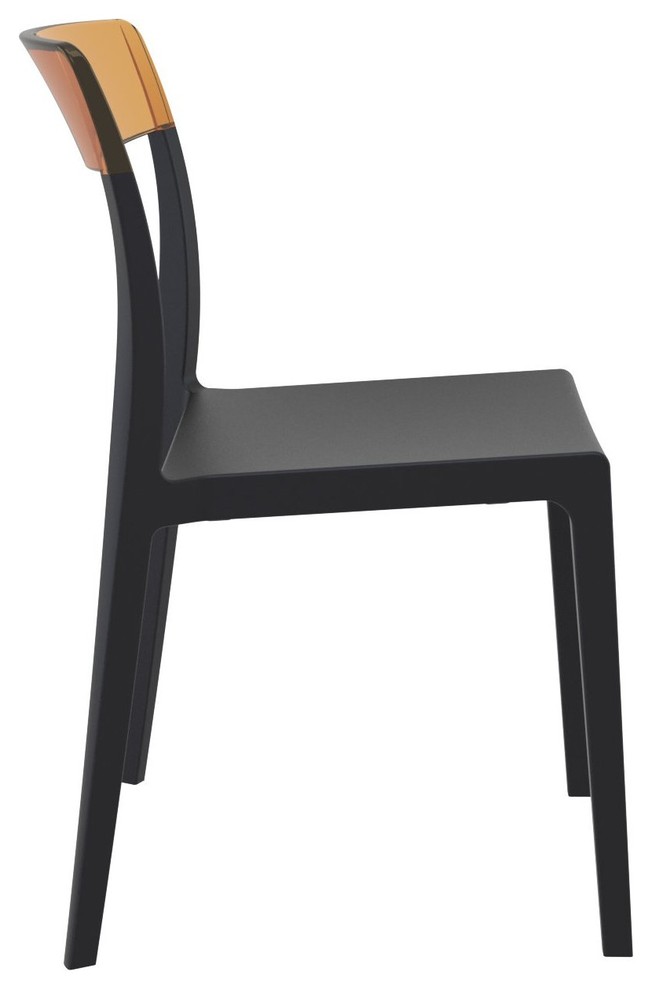 Flash Dining Chair  Black Transparent Amber  Set of 2   Contemporary   Outdoor Dining Chairs   by Compamia  Houzz