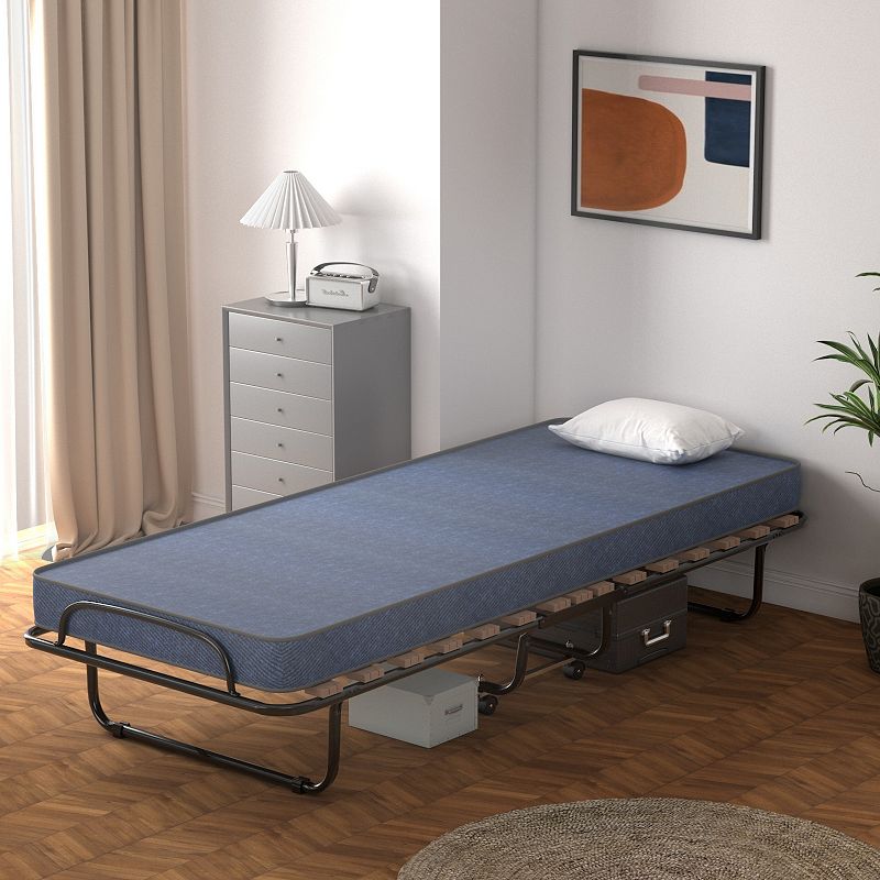 Portable Folding Bed with Memory Foam Mattress and Sturdy Metal Frame