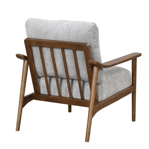 Solid Wood Arm Chair ，Thick Pad Upholstered Accent Chair