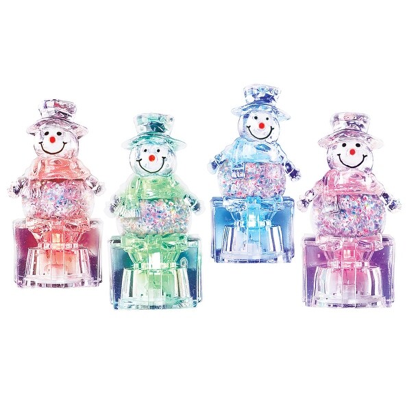 Lighted Color Changing Tabletop Acrylic Snowmen